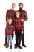 Семейные свитера "снежный" красный 3шт 