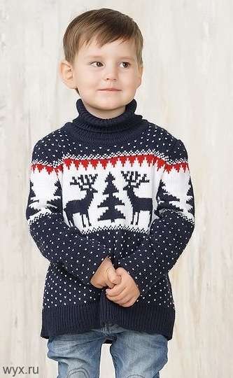 Детский свитер с оленями "Олаф"